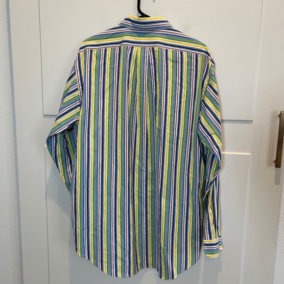 Ralph Lauren Classic Fit Long Sleeve Striped Button Down Shirt Men Size L Cotton - Picture 4 of 6